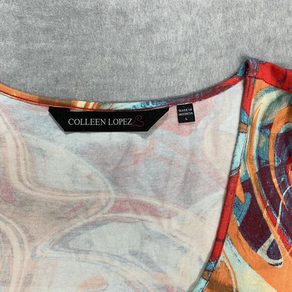 Colleen Lopez 3/4-Sleeve Knit Maxi Dress Women's XL Artsy Summer Beachy Vacation - Picture 9 of 11